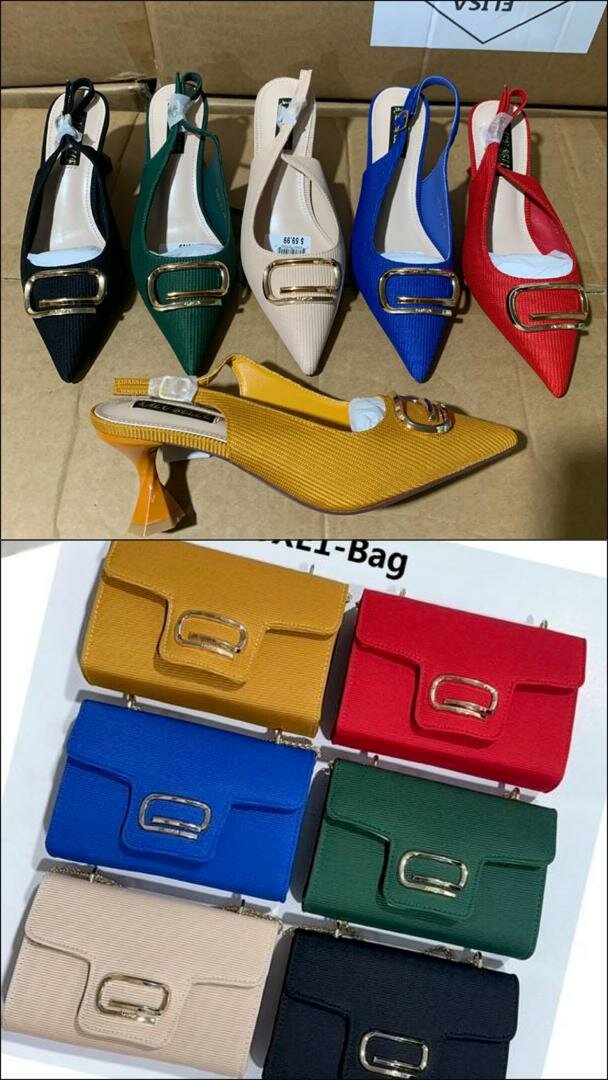 Ensemble talons et sacs colorés