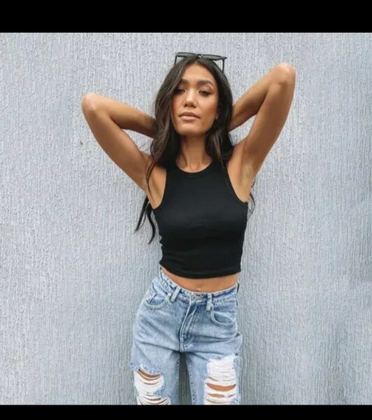 Débardeur court sans manches