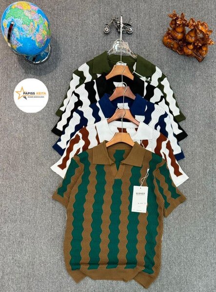 Polo en tricot à motif