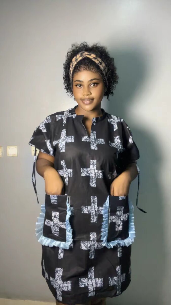 Mini boubou en pagne Ankara