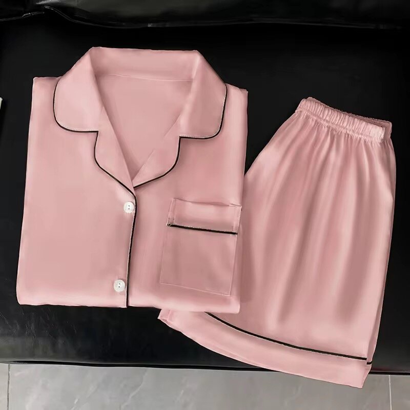 Pyjama en satin rose douceur