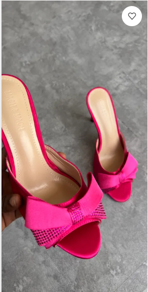Marie Pink Bow Mules