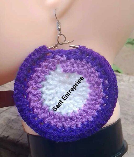 Boucles d'oreilles crochet violet