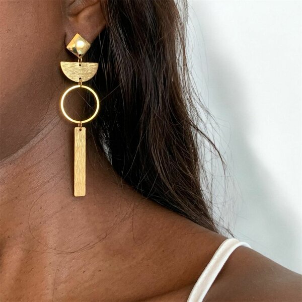 Boucles d'oreilles "Géo" fait main by kalyne Bleu