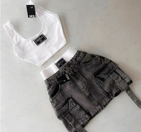 Ensemble top et jupe jean