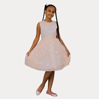 Robe De Cérémonie Fille Gipure - Saumon - Eligo