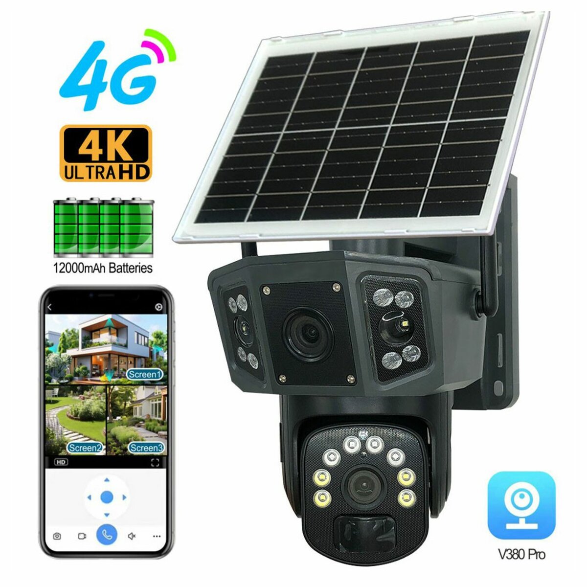 4G SOLAR CAMERA WITH BATTERY