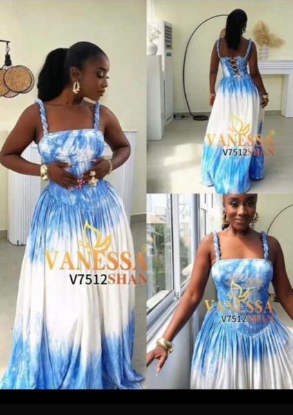 Robe d'été tie-dye bleu