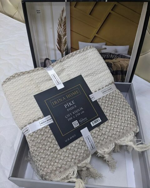 Хлопковые пледы пике с кисточками