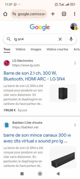 Barre de son avec caisson