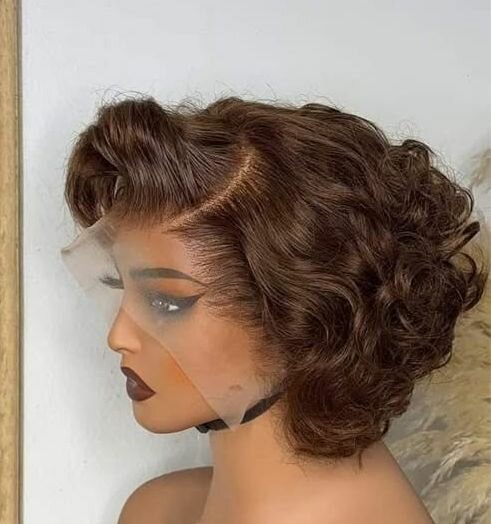 Perruque bouclée en dentelle