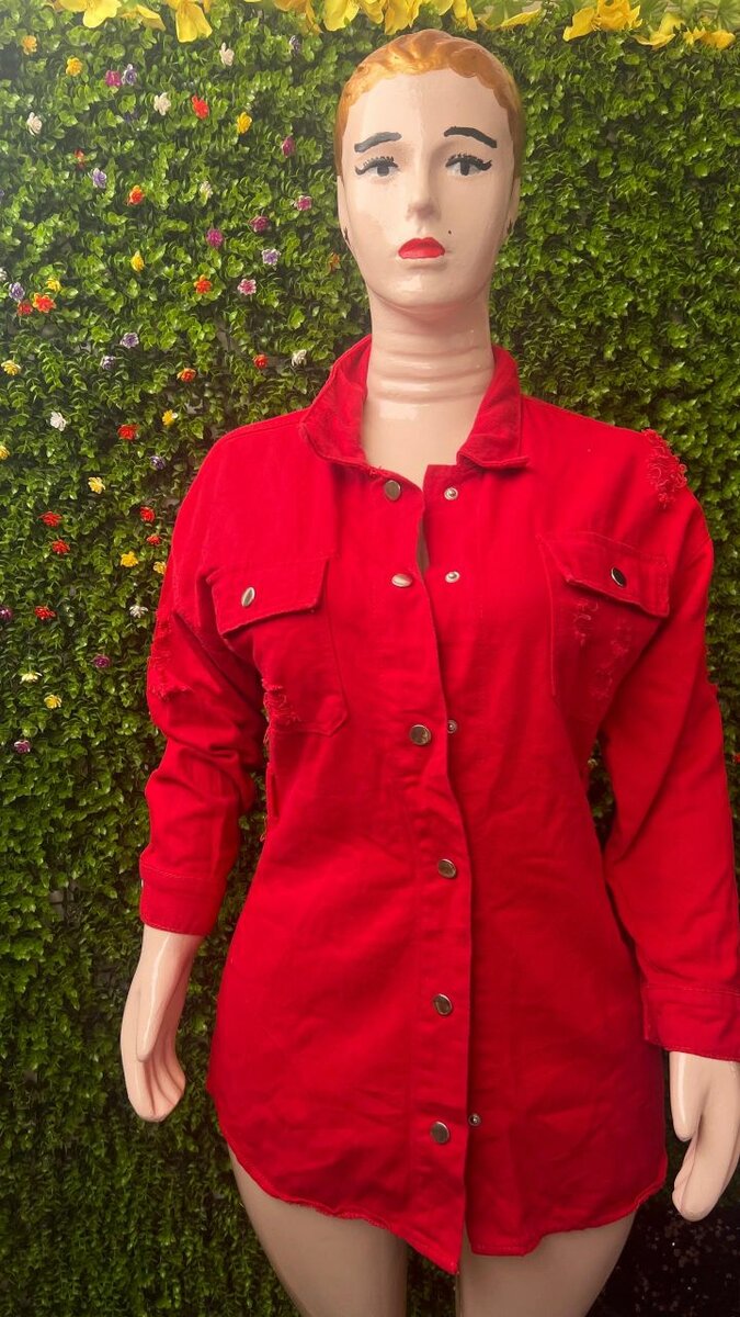 Robe Chemise Rouge Élégante