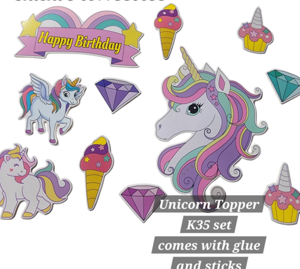 Unicorn topper for decorating cakes