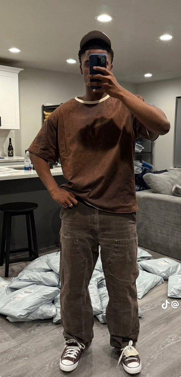 T-shirt décontracté marron