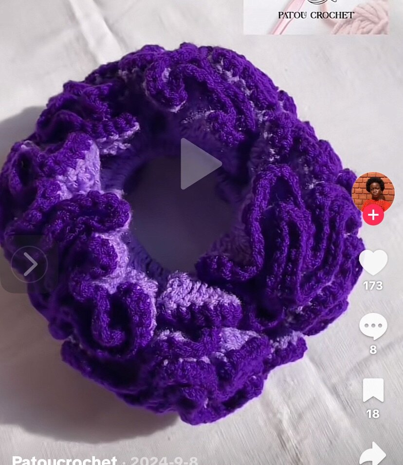 Chouchou crochet coloré