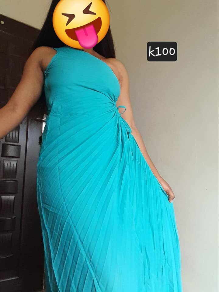 Women's Long Blue Sleeveless Dress