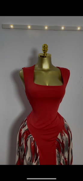 Robe Longue Bicolore Élégante