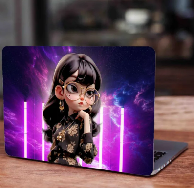 Attitude Art Girl Laptop Skin Vinyl Sticker Decal, 12 13 13.3 14 15 15.4 15.6 inch Laptop Skin Sticker Cover Art Decal Protector Fits All Laptops - Laptop Skin For All Laptops RFSKIN
