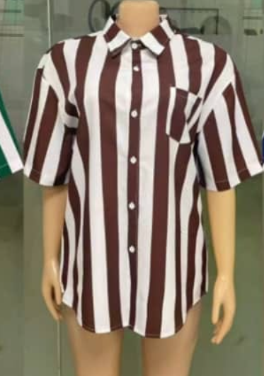 Shirt striped brown