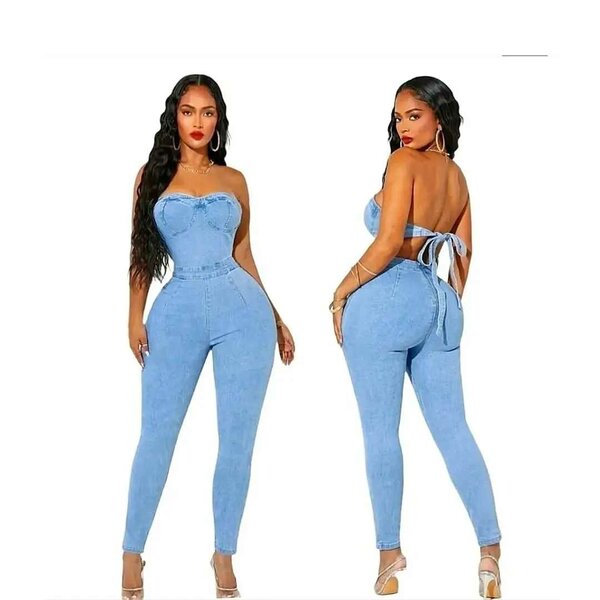 DENIM JEANS JUMPSUIT UK SIZE 12-16