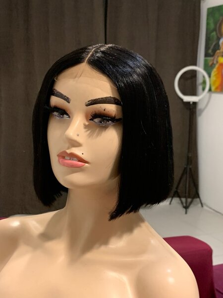 Human hair blunt Wigcap