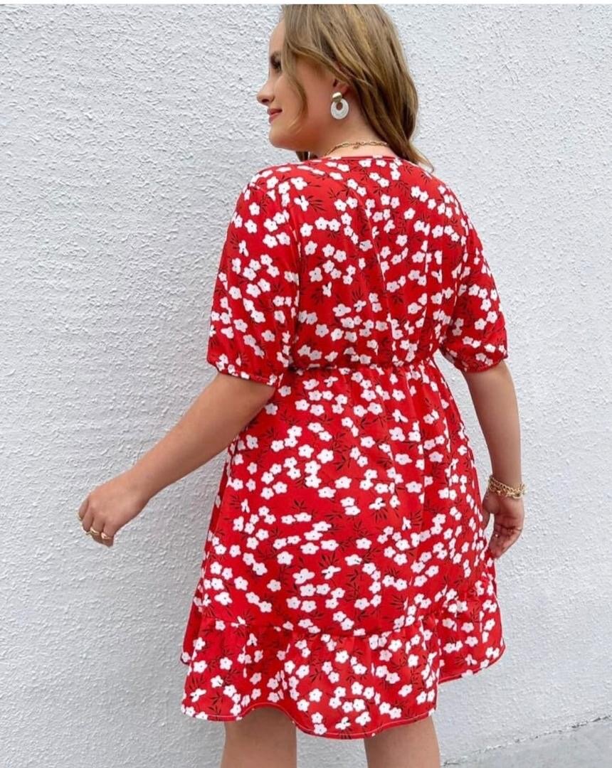 Robe d'été fleurie rouge