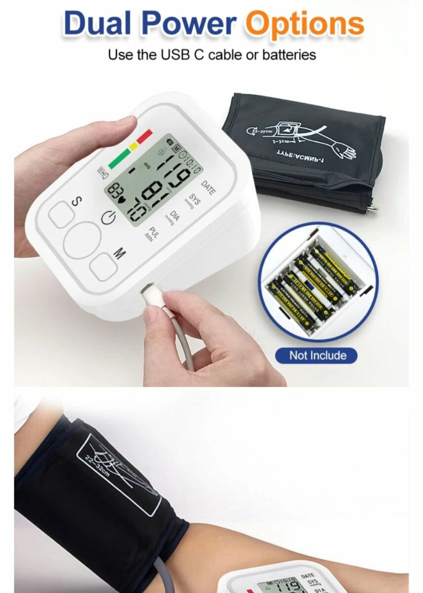 Double power (electric & battery) BP monitor with Eng voice