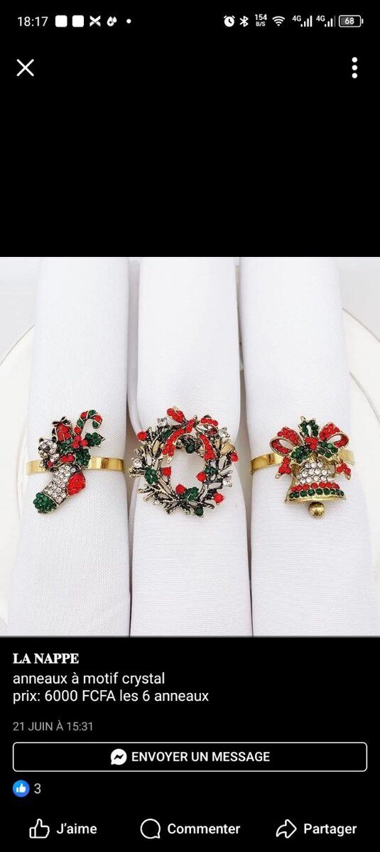 Anneaux de Serviette Festifs