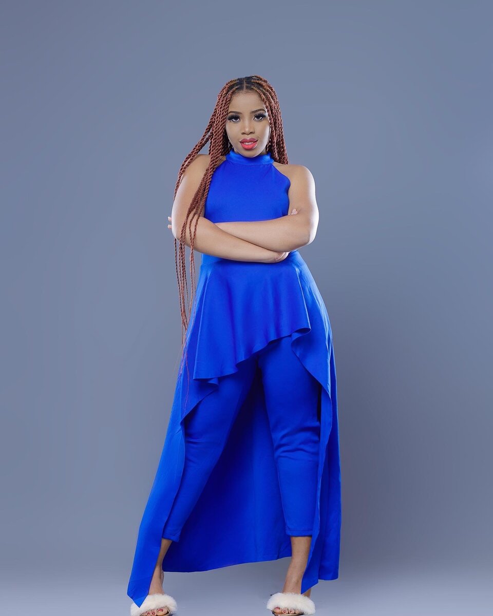 Blue & white jumpsuit