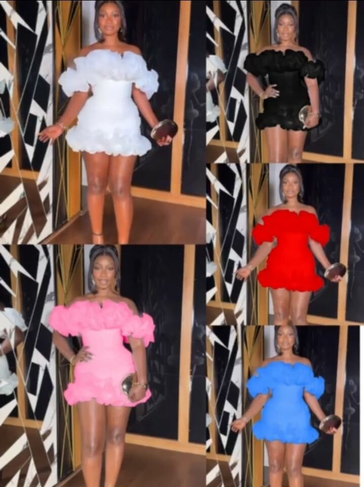 Robe cocktail épaules dénudées