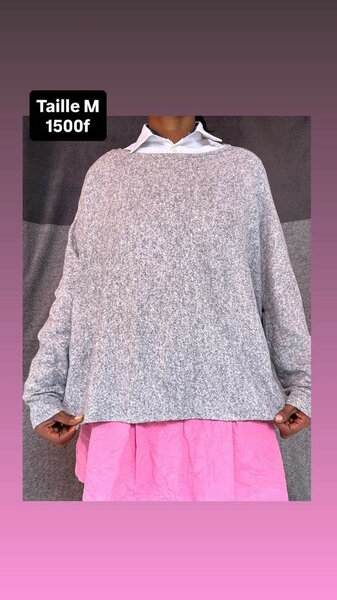 Pull oversize gris femme