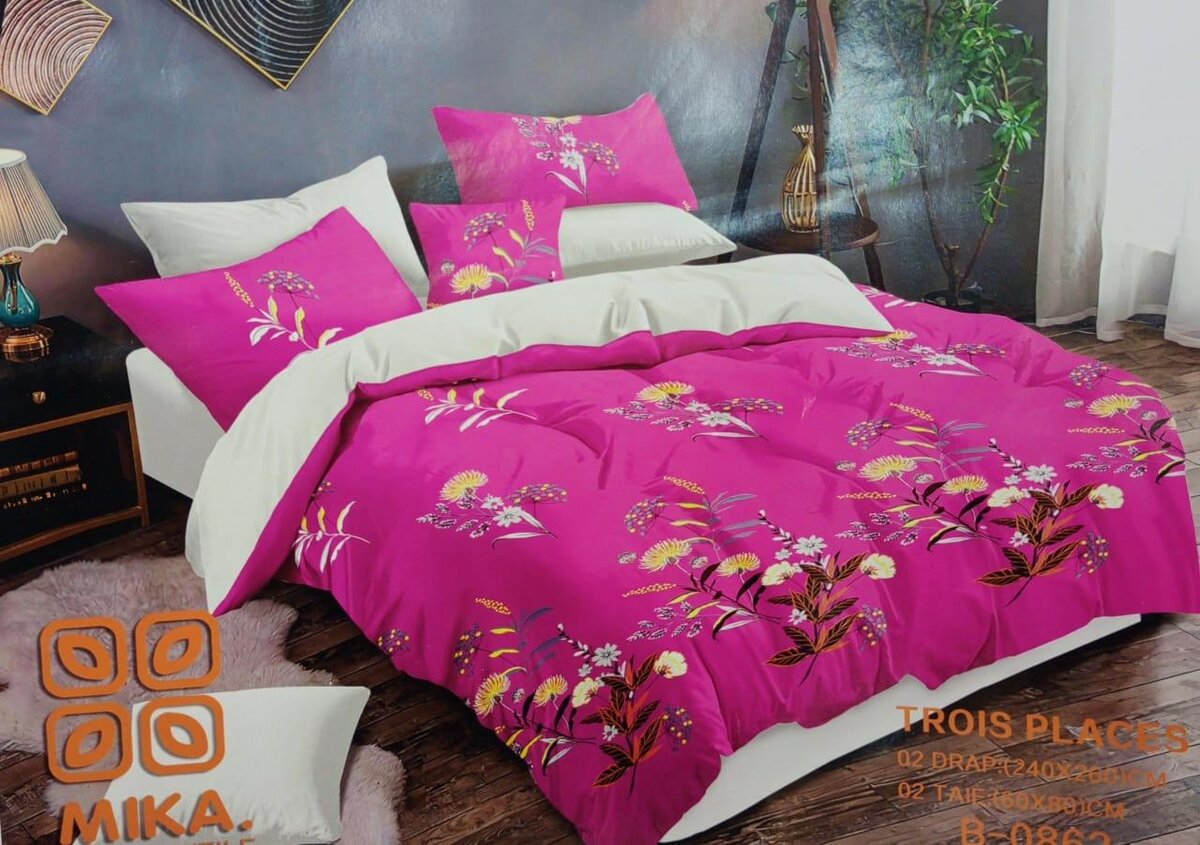 Parure de Lit Imprimée 3 Places