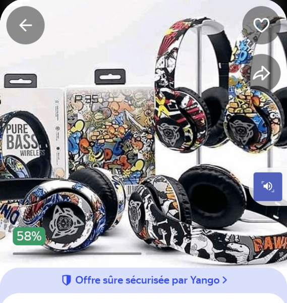 Casque sans fil avec motifs