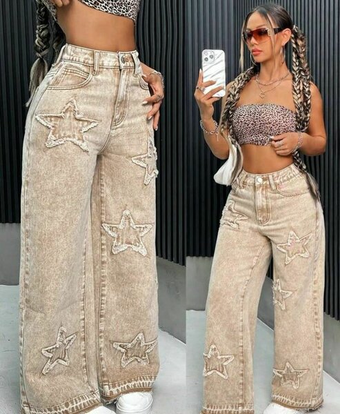 Jean délavé à étoiles