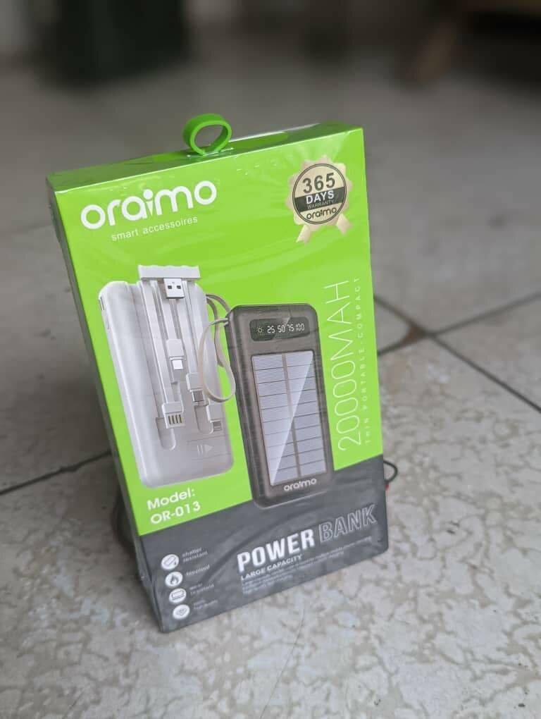 20000mAh solar Oraimo power banks