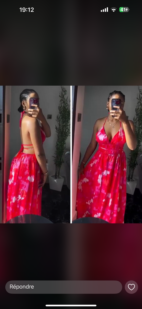 Robe d'été florale rouge