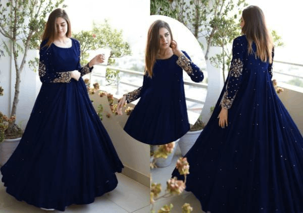 Elegant Embroidered Maxi Suit -3pcs Shamoz Silk Set