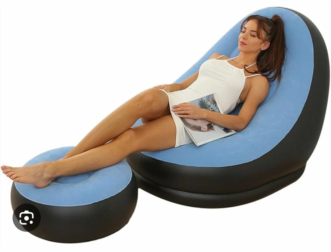 Fauteuil gonflable avec repose-pieds