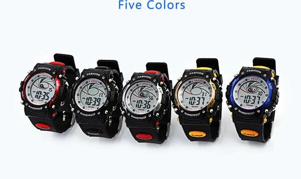 Montre numérique colorée