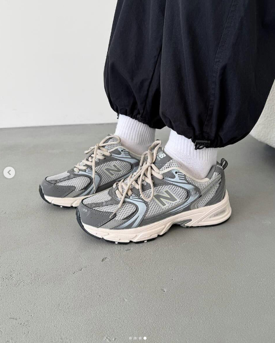 Кроссовки NB 530 серыя,голубой,кремовый