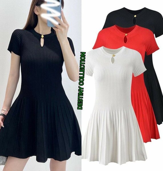 Robe plissée courte