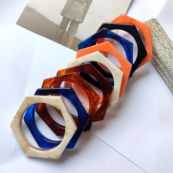 Hexagon-Shaped Acrylic Bangles