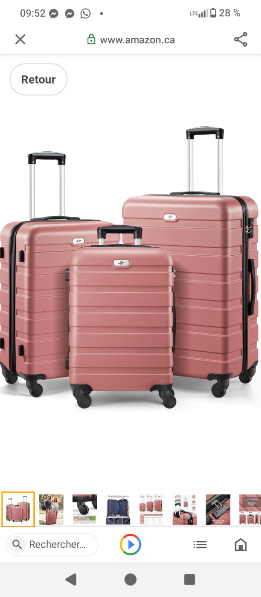 Ensemble de valises à roulettes