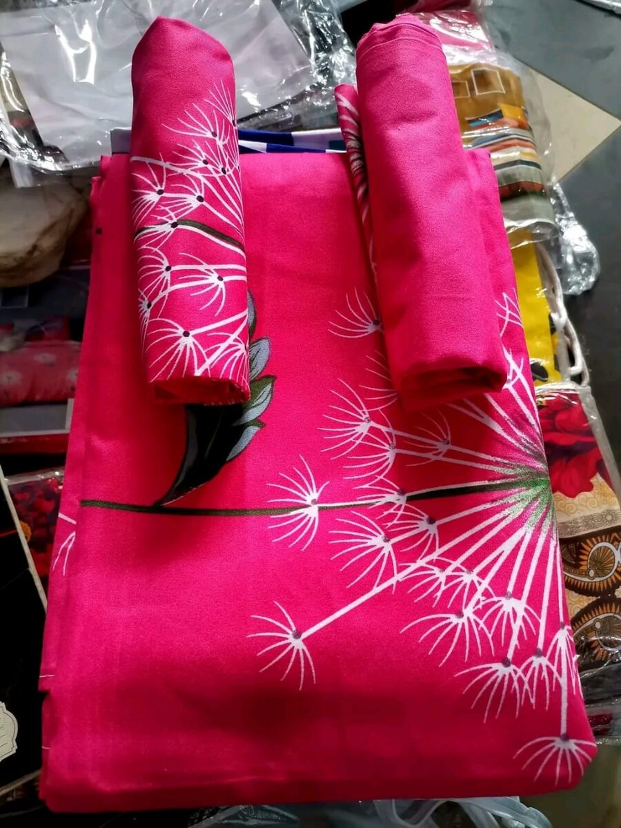 Bedsheets with print 100% cotton Double size 4pieces