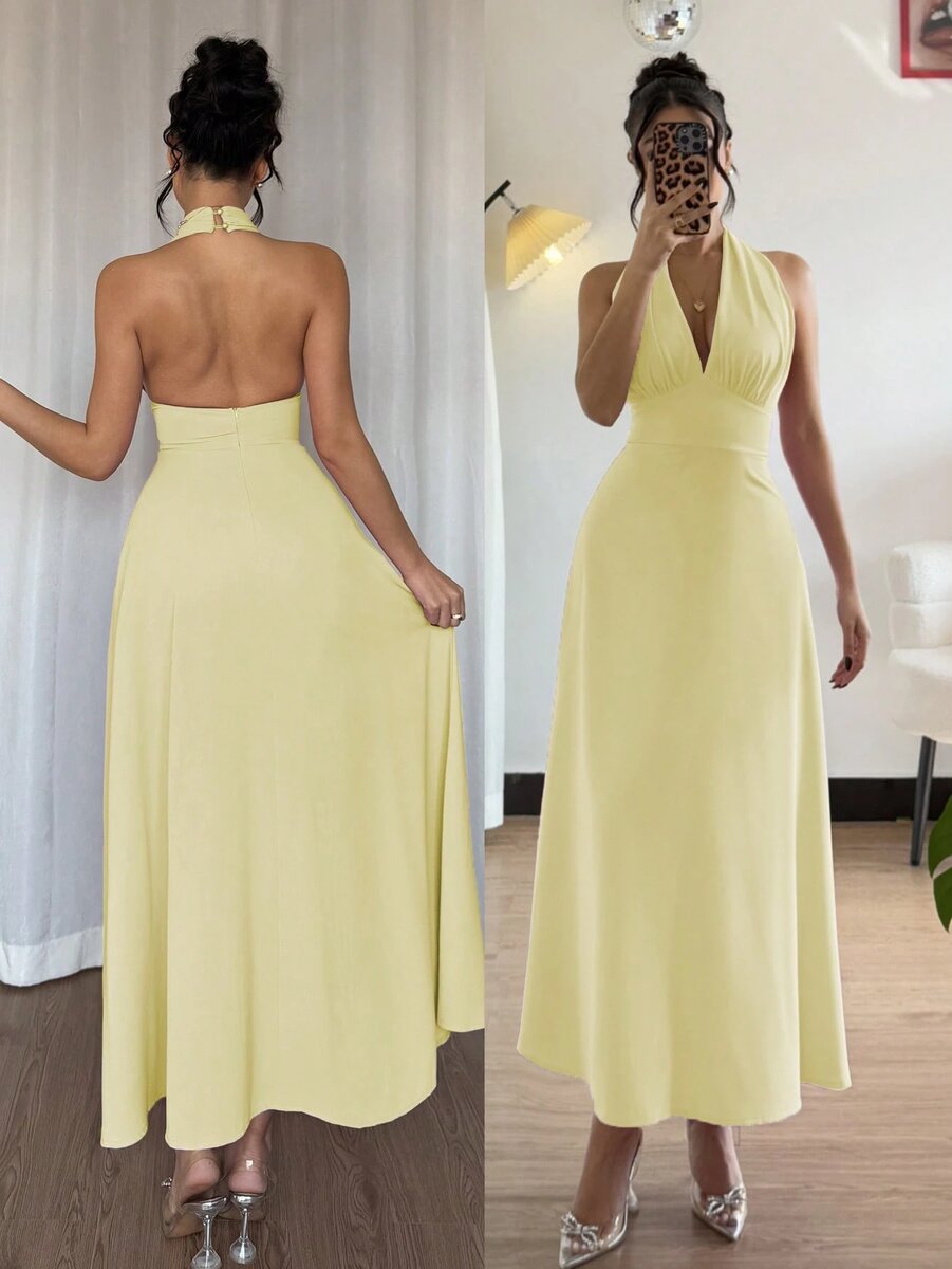 Robe Élégante Dos Nu Femme