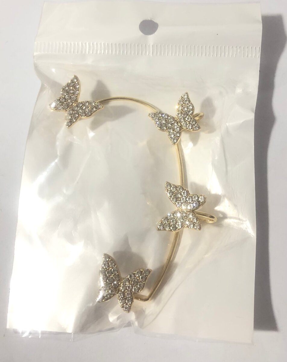 Boucles d'oreilles papillon strass