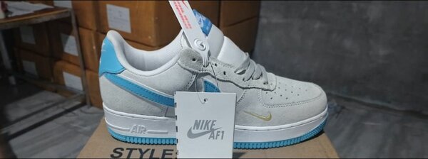 Nike Air Force 1 Blanc Bleu