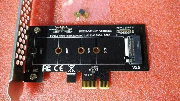 Адаптер PCIE на M2 PCI Express 3,0x1 на NVME SSD M2
