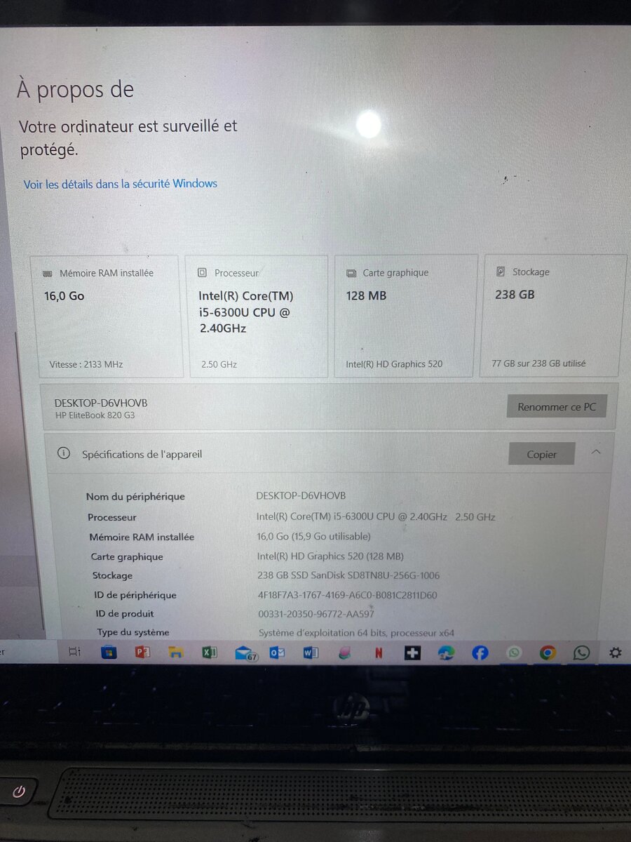 Ordinateur portable HP 16GB