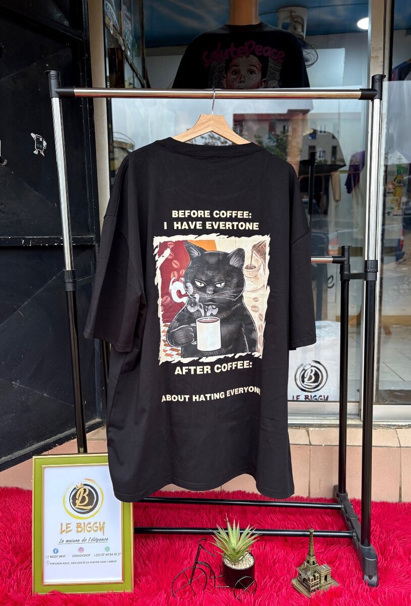 T-shirt imprimé drôle chat